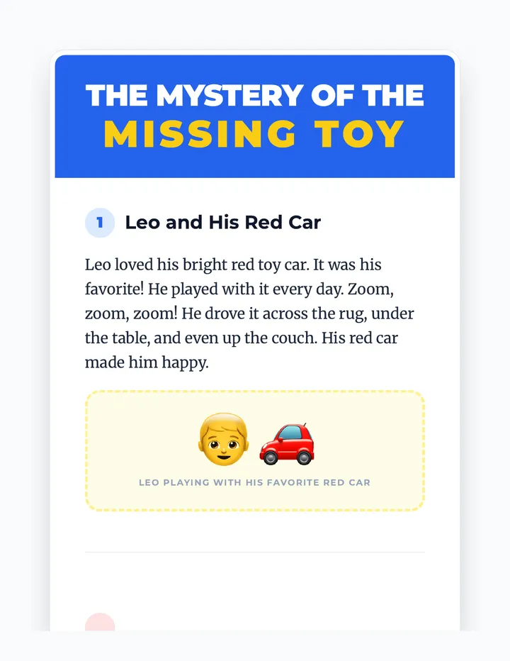 Missing Toy Reading