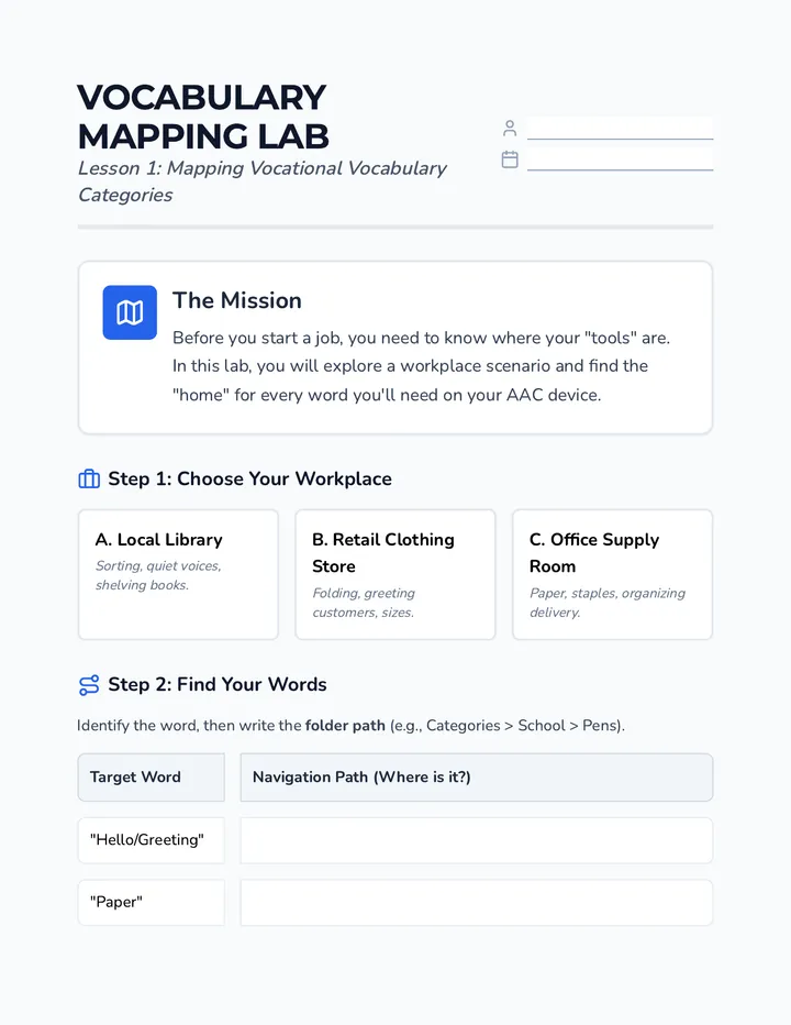 Vocab Mapping Worksheet