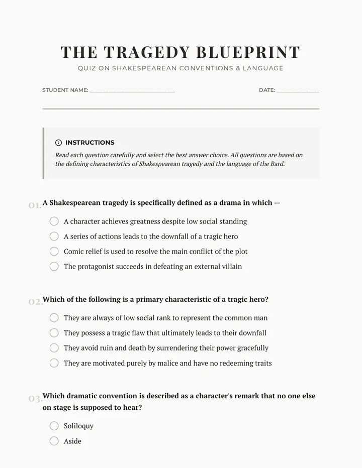 Tragedy Blueprint Quiz
