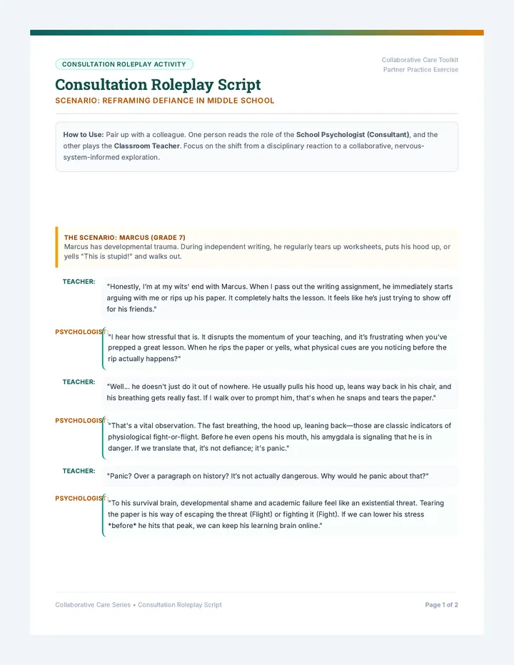 Consultation Roleplay Script