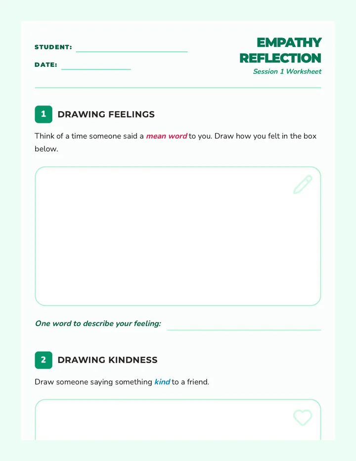 Session 1 Worksheet Empathy Reflection