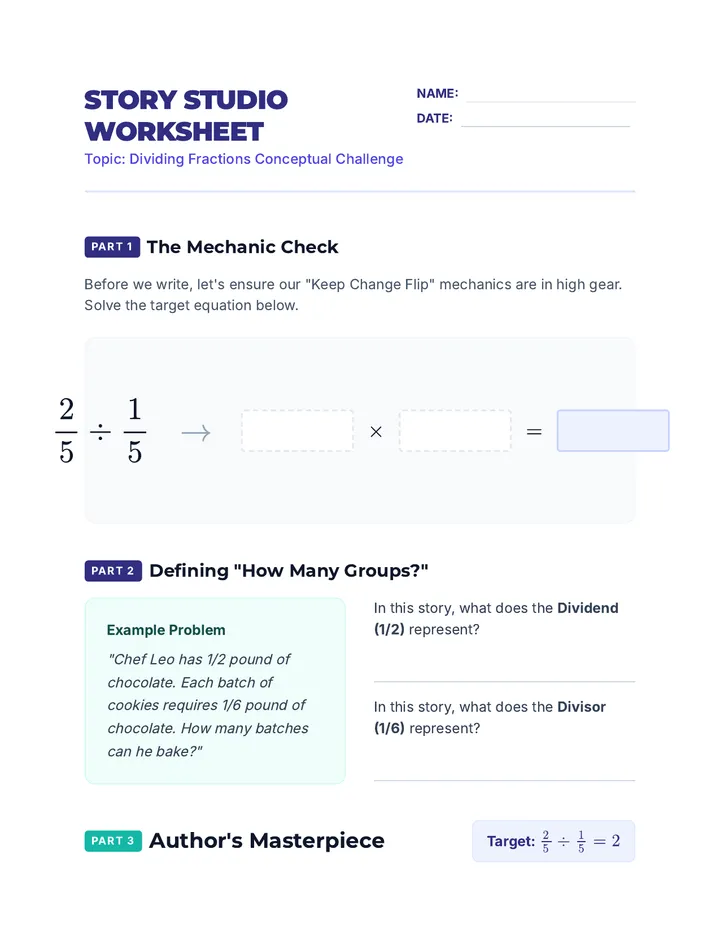 Story Studio Worksheet