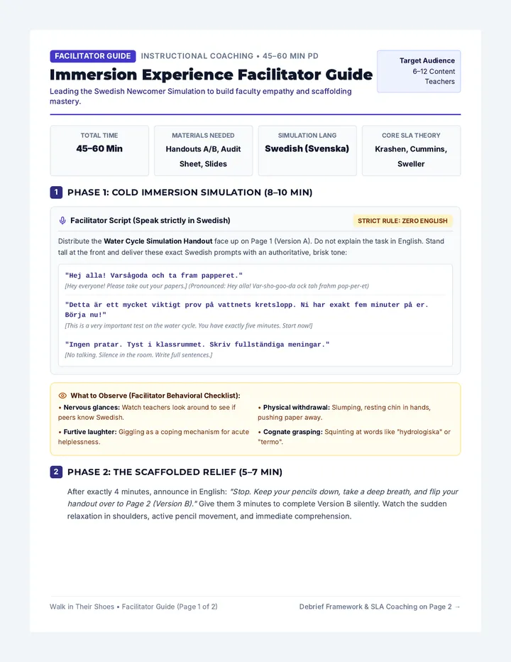 Immersion Experience Facilitator Guide