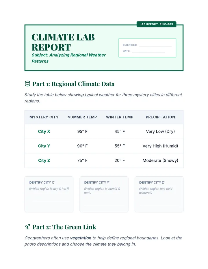 Climate Lab Report Worksheet