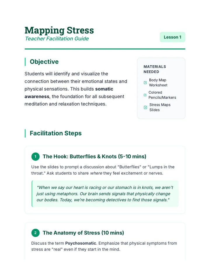 Mapping Stress Teacher Guide
