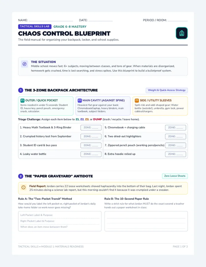 Chaos Control Blueprint Worksheet