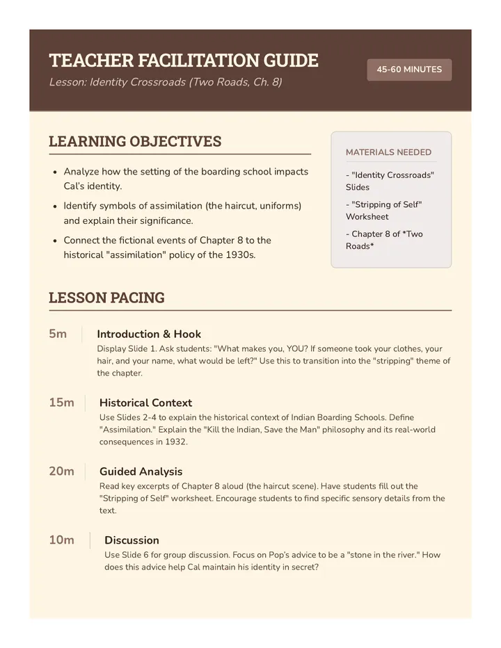 Identity Crossroads Teacher Guide