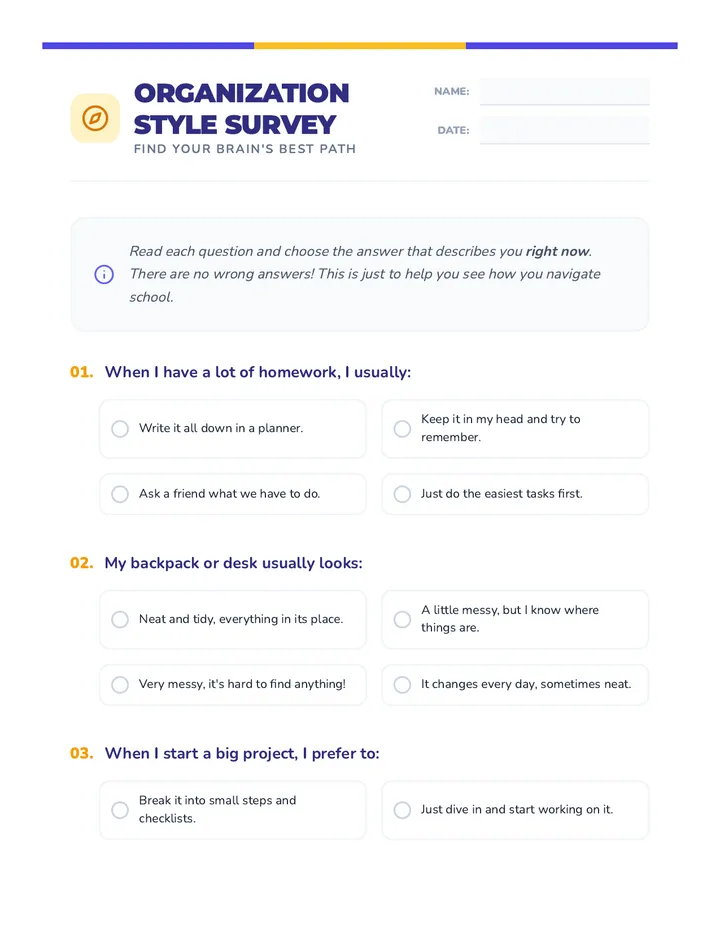 My Organizational Style Survey Quiz