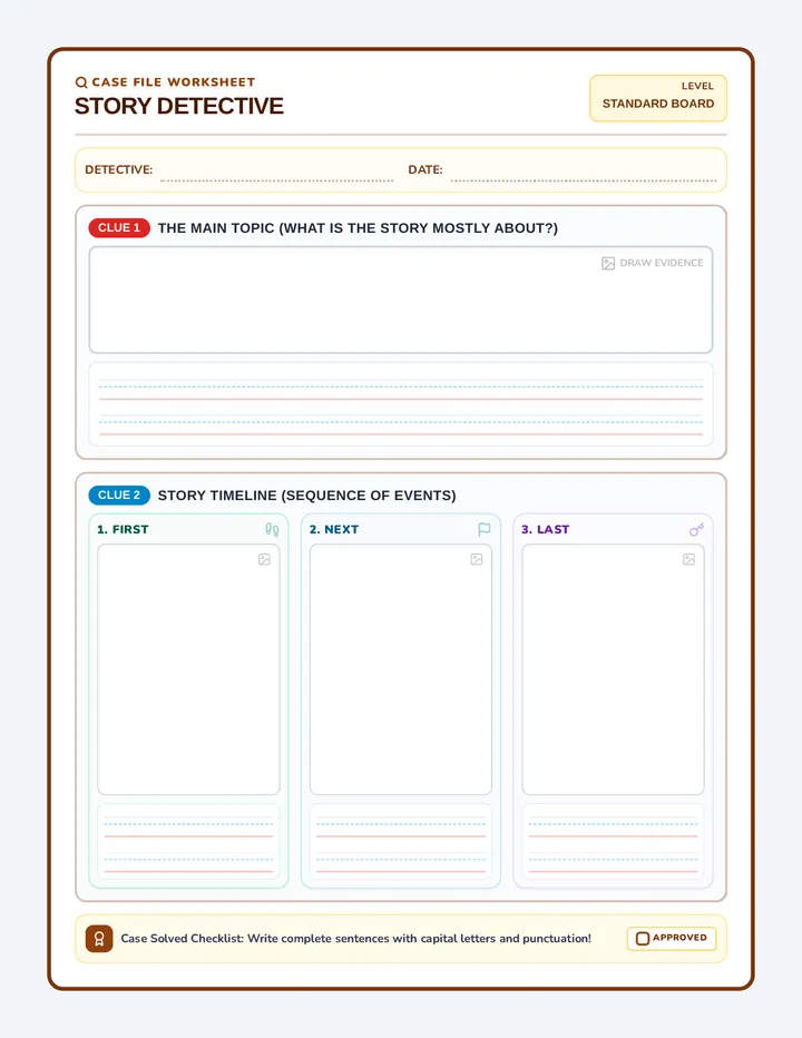 Story Detective Standard Worksheet