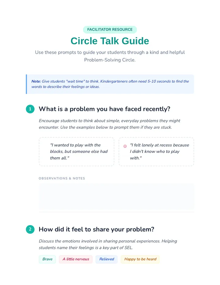 Circle Talk Discussion Guide