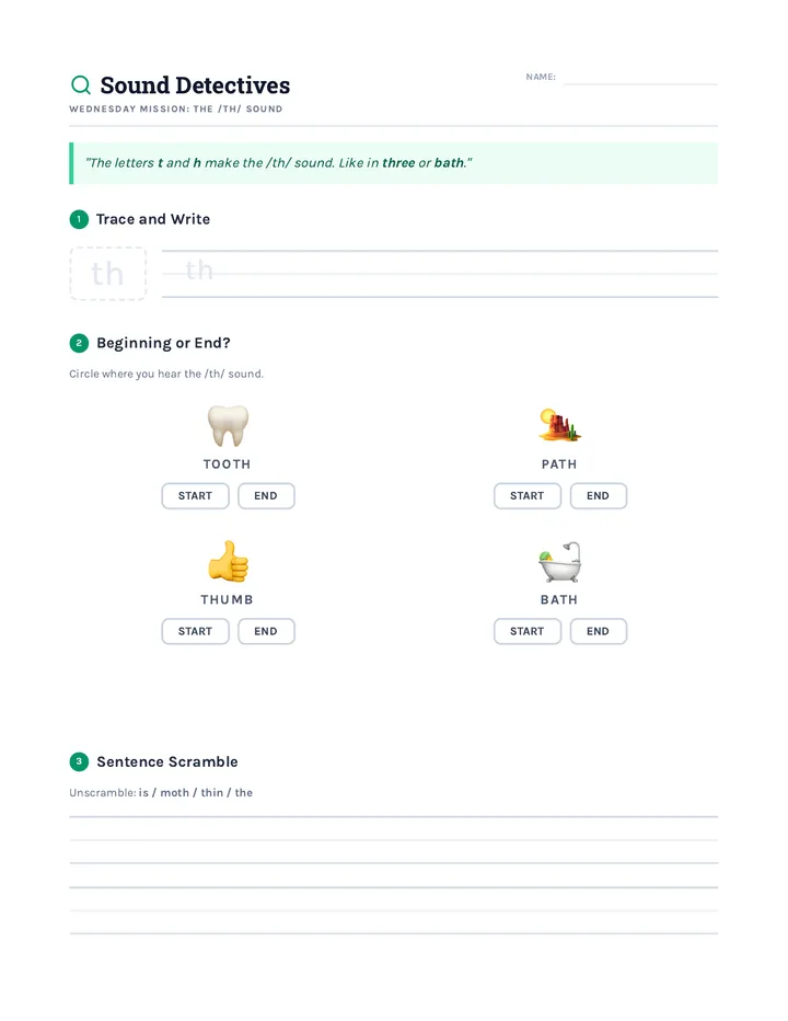 Think Thick Worksheet