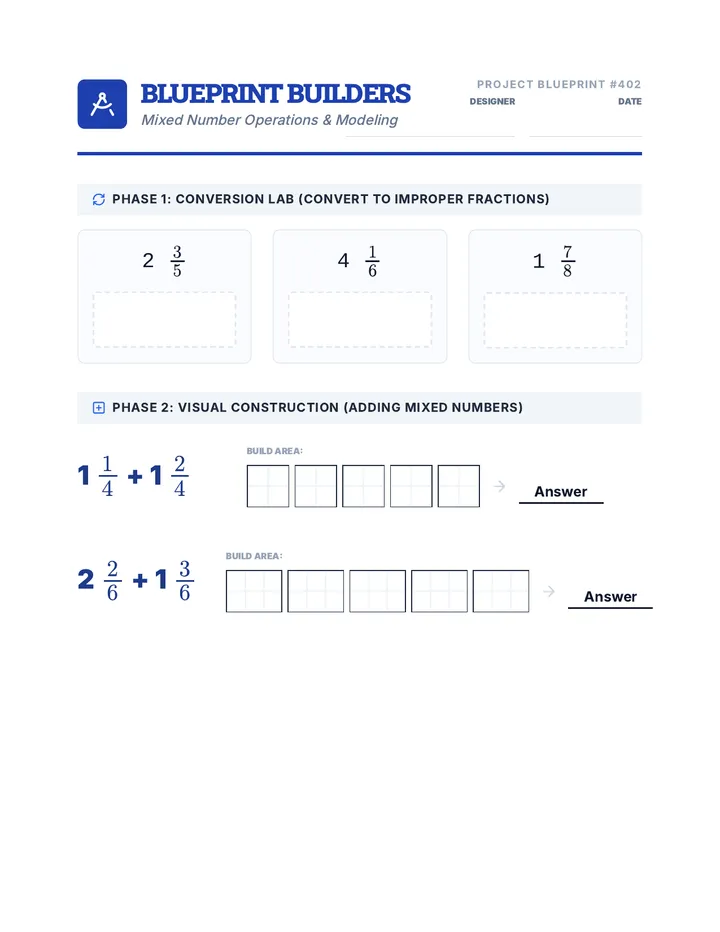 Blueprint Builders Worksheet