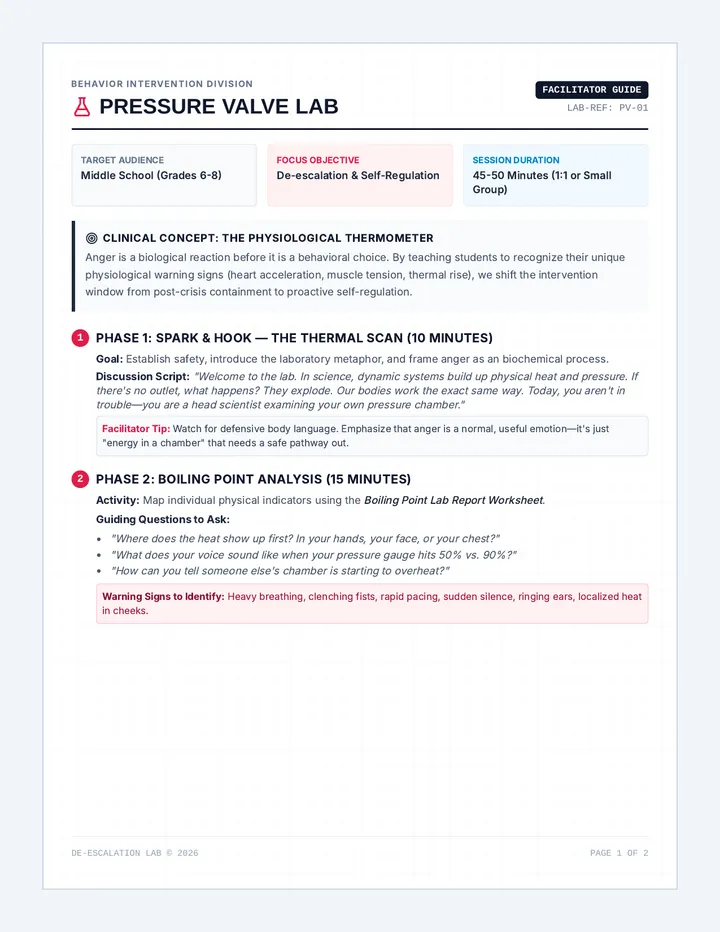 Pressure Valve Teacher Guide
