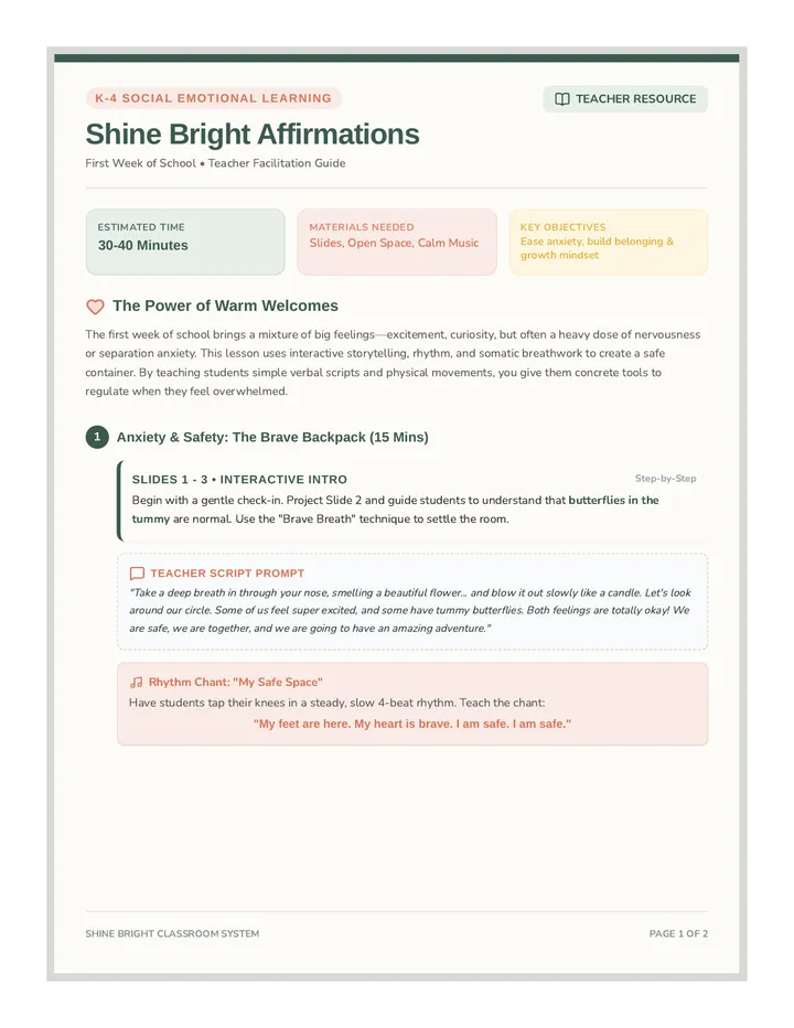 Shine Bright Teacher Guide