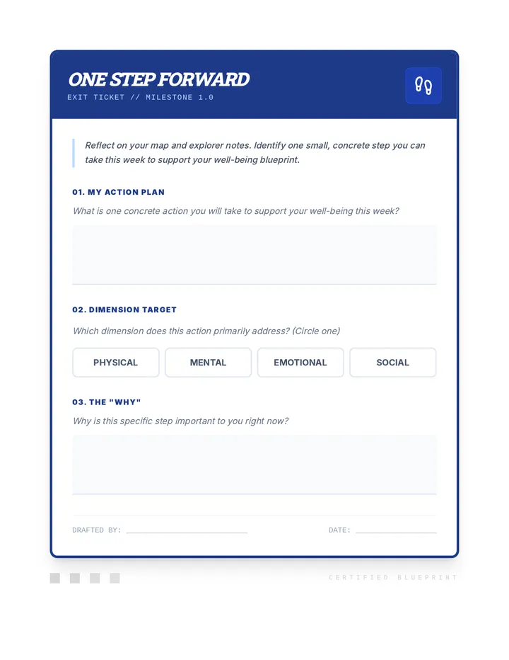 One Step Forward Exit Ticket