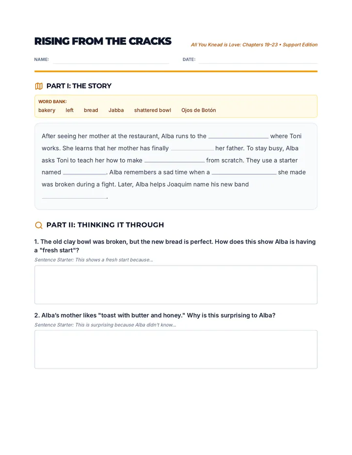 All You Knead Worksheet