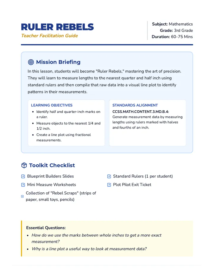 Ruler Rebels Lesson Plan