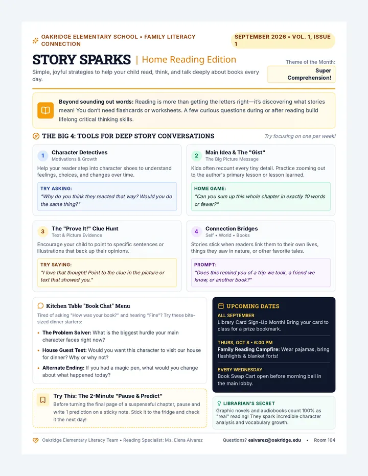 Story Sparks Family Newsletter