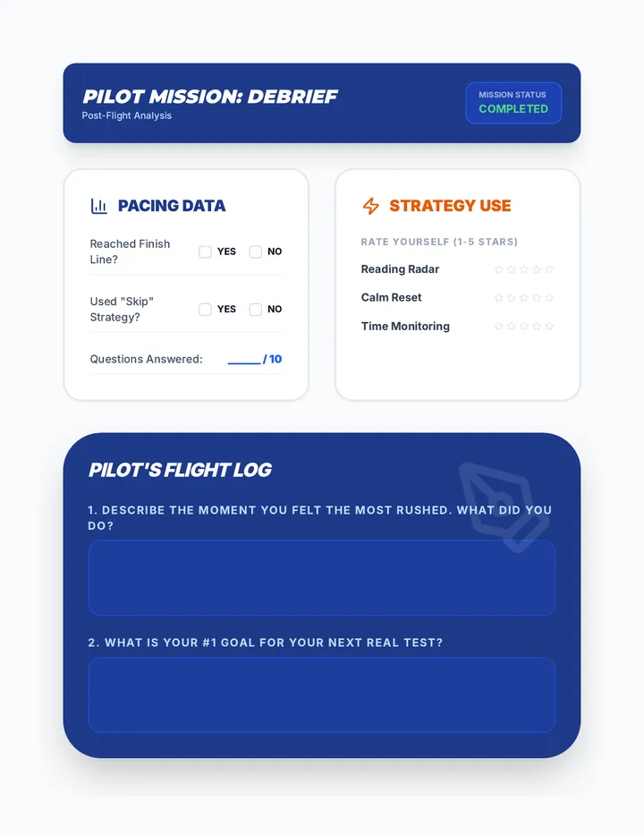 Flight Log Reflection Worksheet
