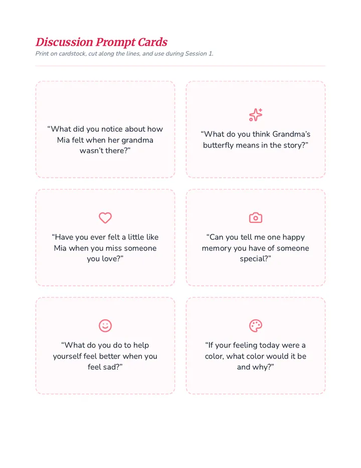 Healing Hearts Discussion Cards