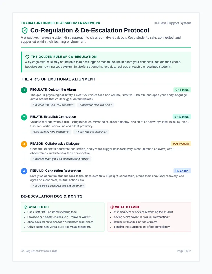 Co Regulation Educator Guide