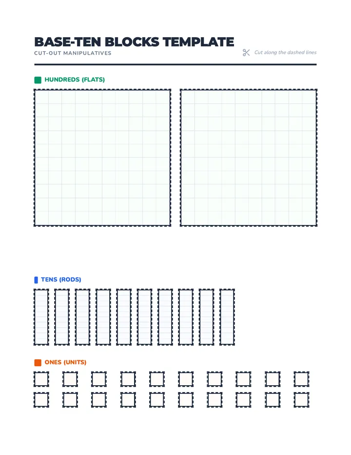 Base-Ten Blocks Template