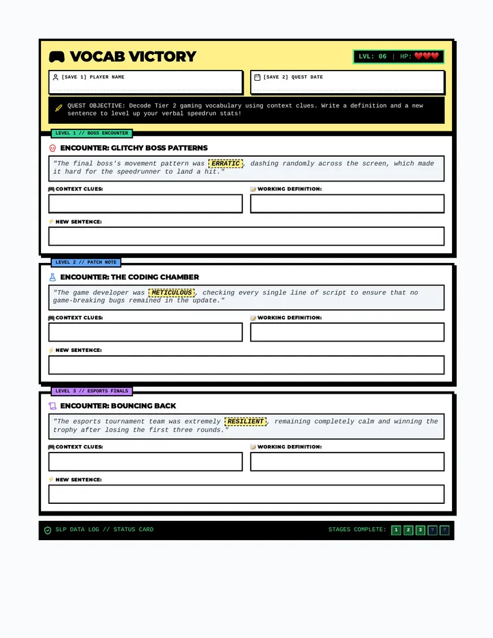 Vocab Victory Worksheet Extra Polish
