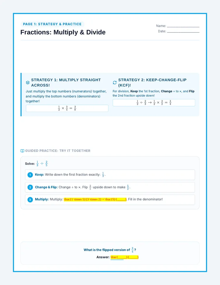 Fraction Operations Mastery