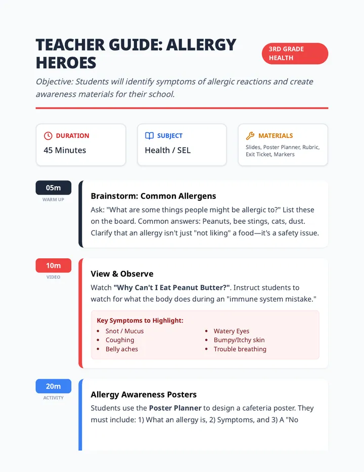 Allergy Heroes Teacher Guide