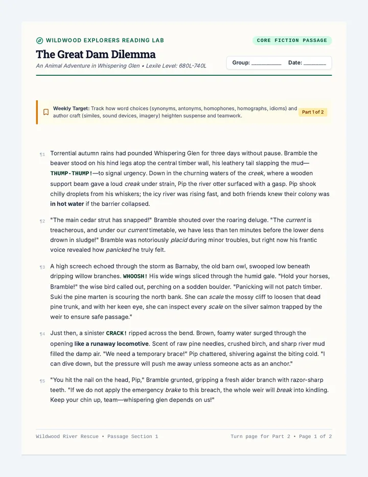 River Rescue Passage Booklet