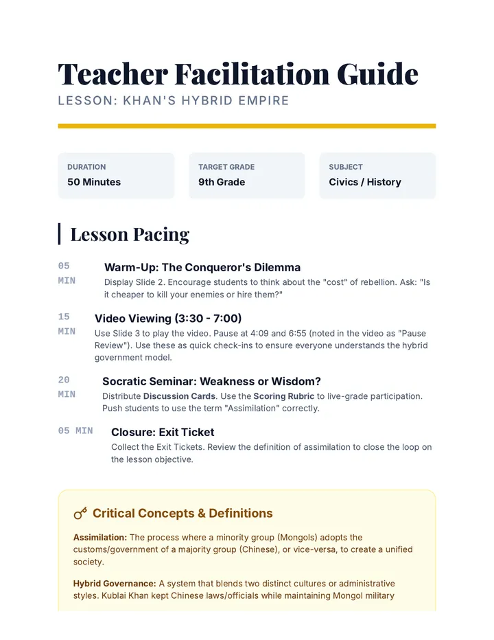 Teacher Facilitation Guide
