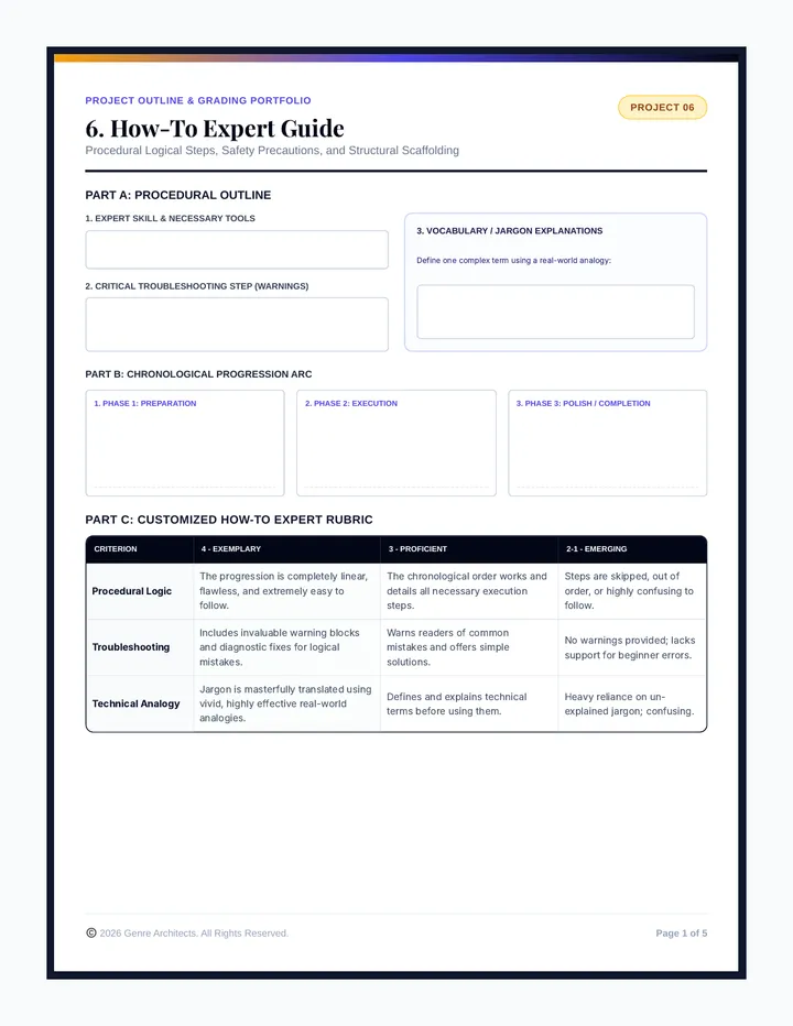 Expository Project Outlines and Rubrics