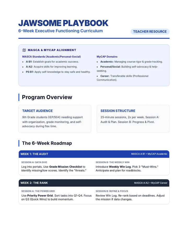 Playbook Guide Teacher Resource