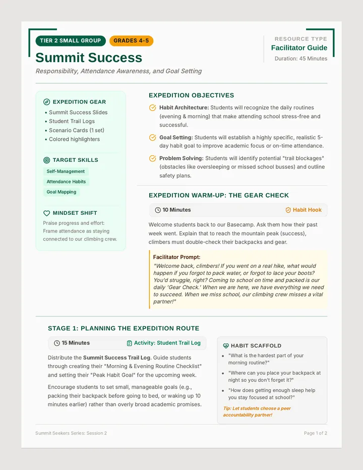 Summit Success Facilitator Guide