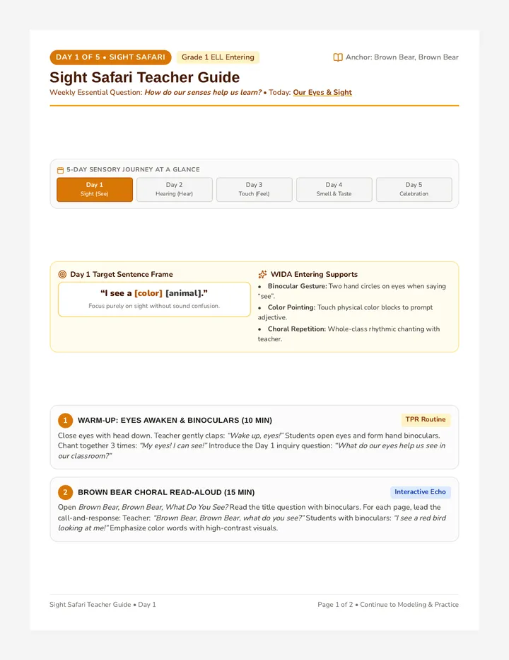 Sight Safari Teacher Guide