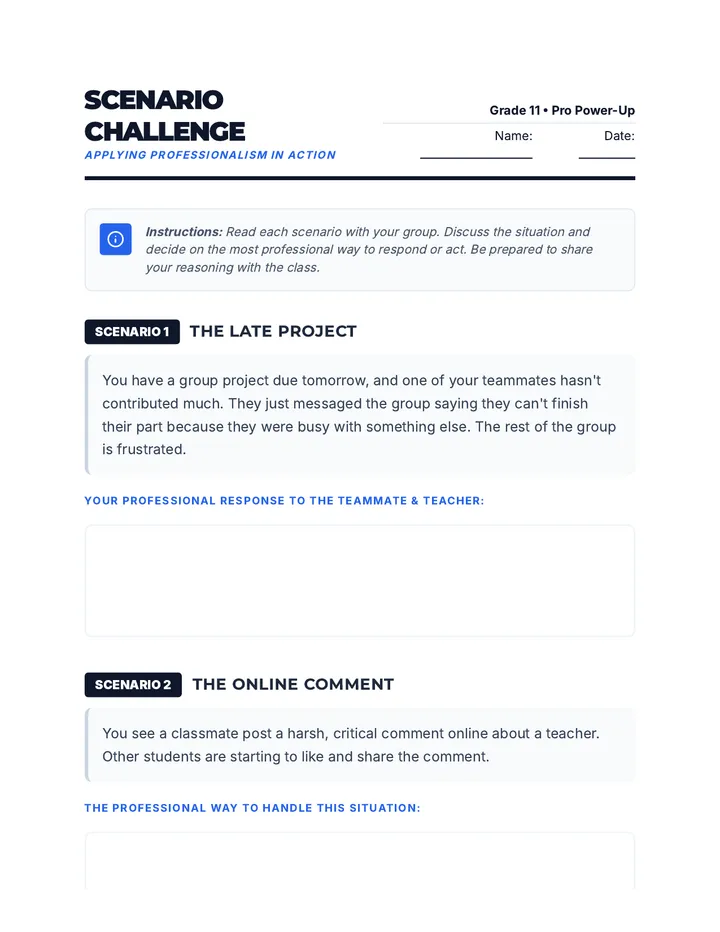 Professional Scenario Challenge Activity