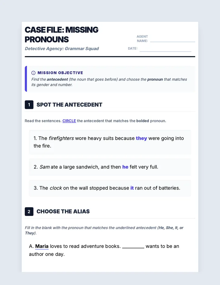 Alias Detective Worksheet