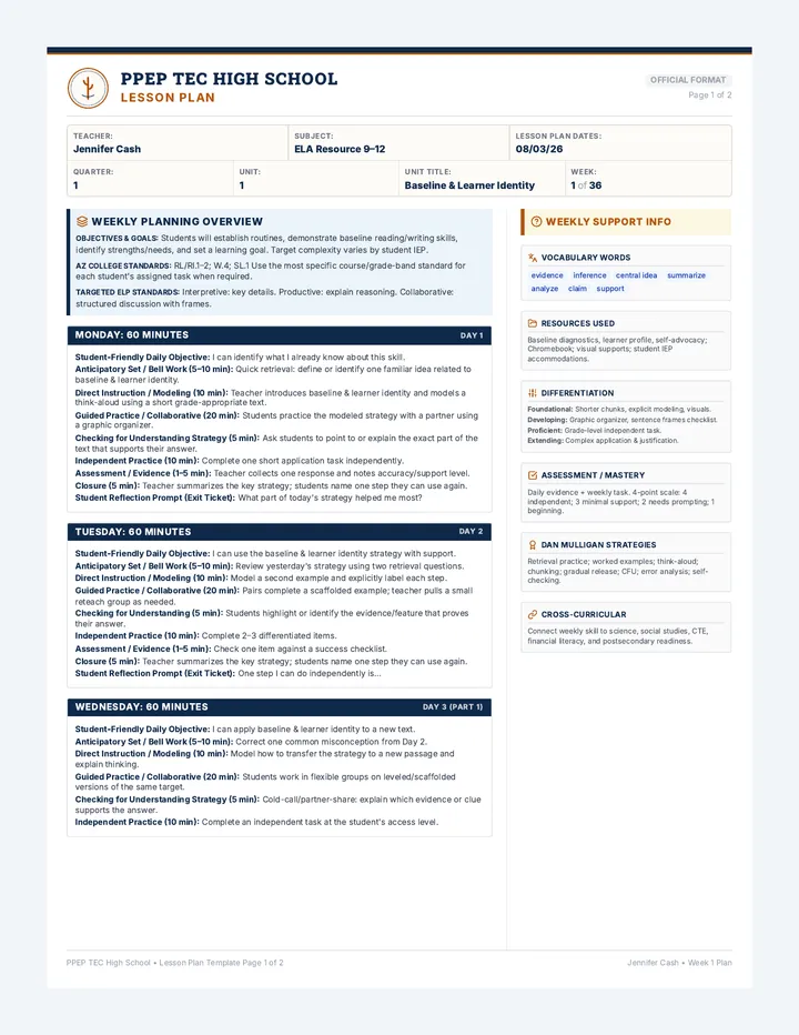 Baseline Identity Plan Document