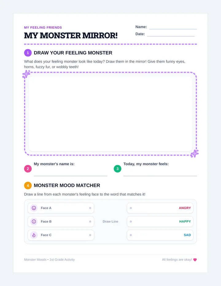 My Monster Mirror Worksheet