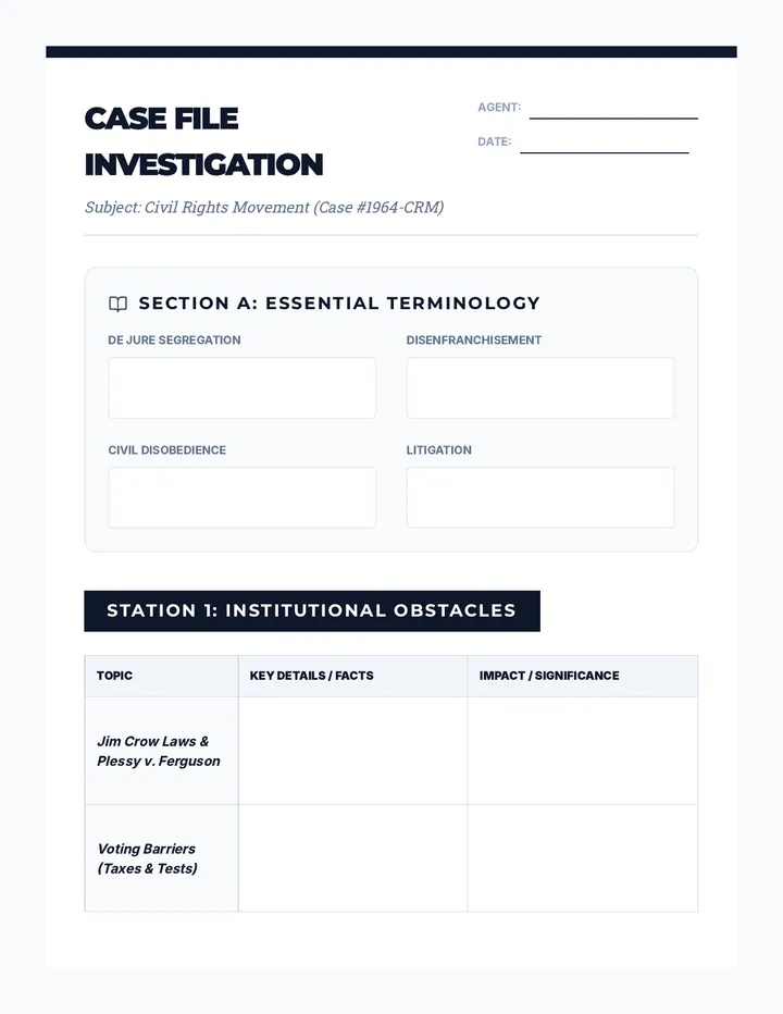 Justice Gallery Investigation Worksheet
