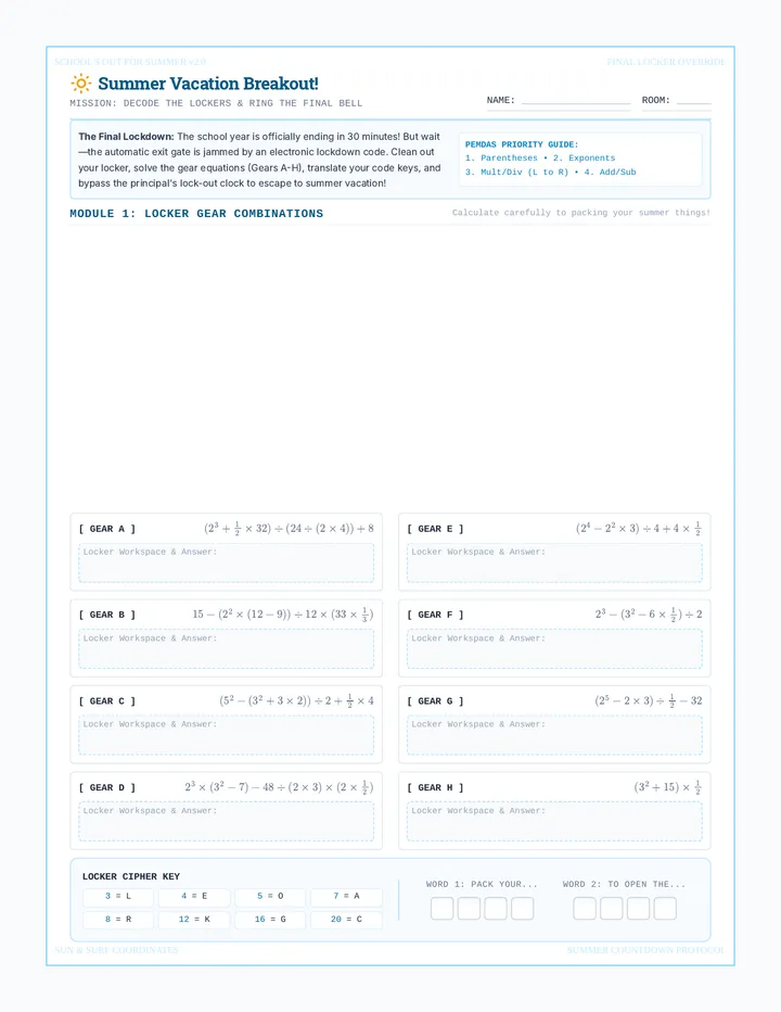 Operation Escape Student Booklet