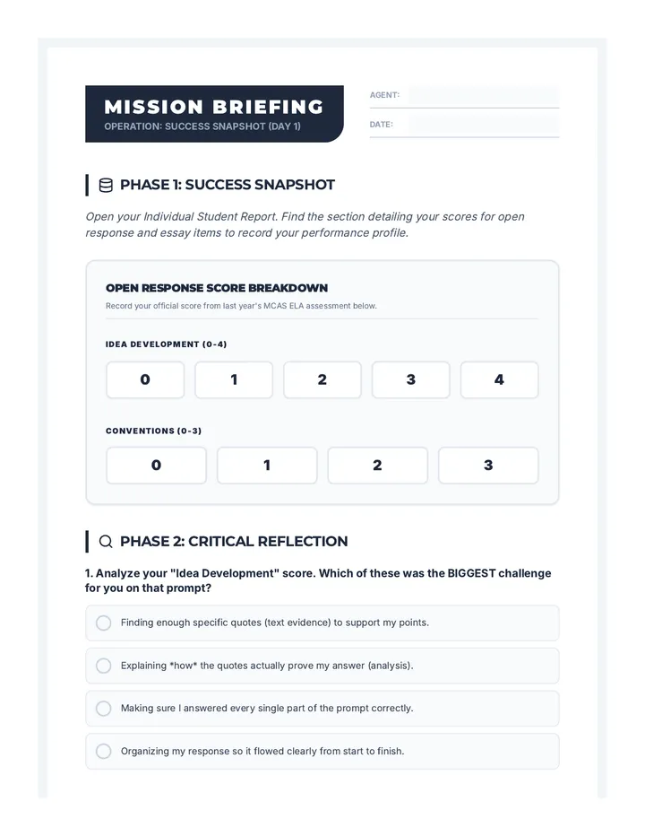 Mission Briefing Worksheet