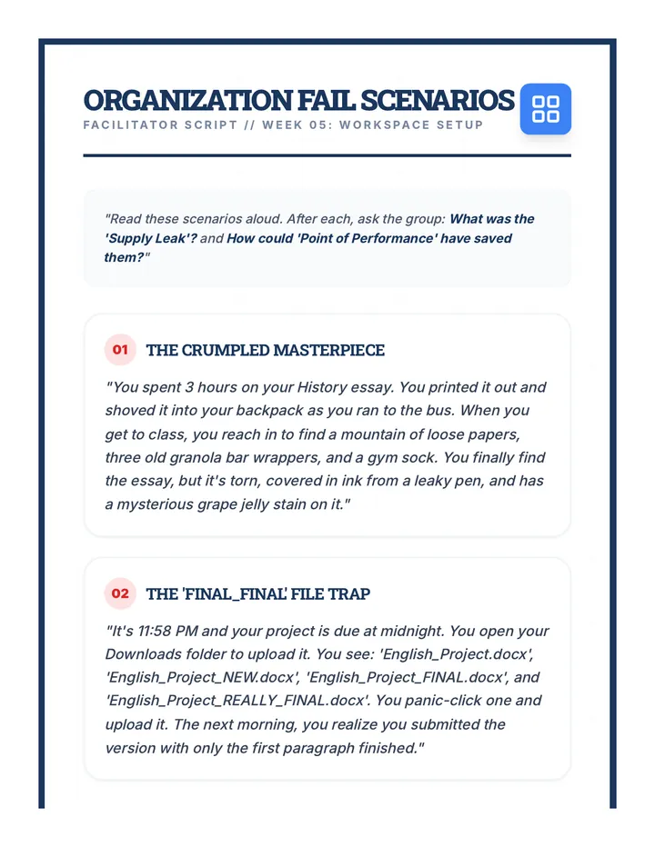 Organization Fail Scenarios Script