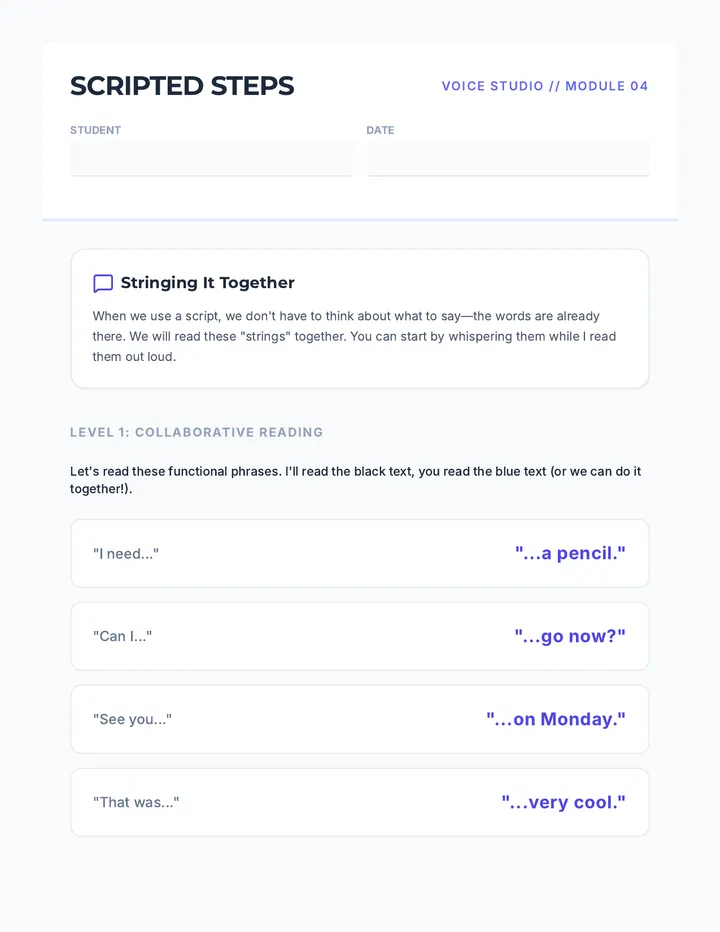 Scripted Steps Worksheet