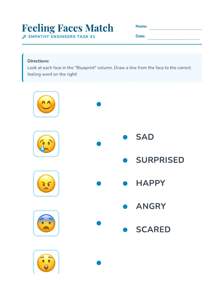 Feeling Faces Match Activity