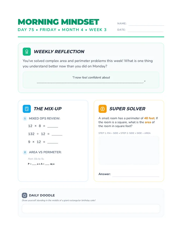 Friday Month 4 Week 3 Worksheet