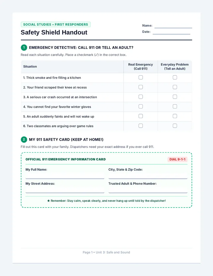 Safety Shield Handout