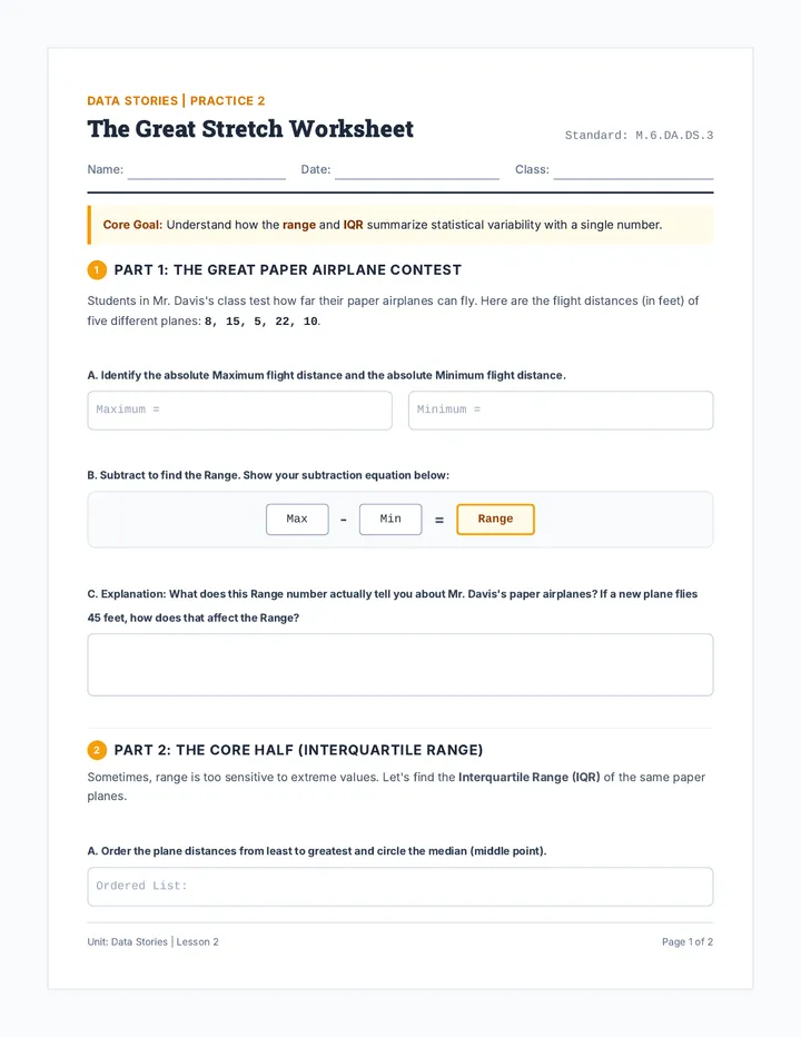 Great Stretch Worksheet