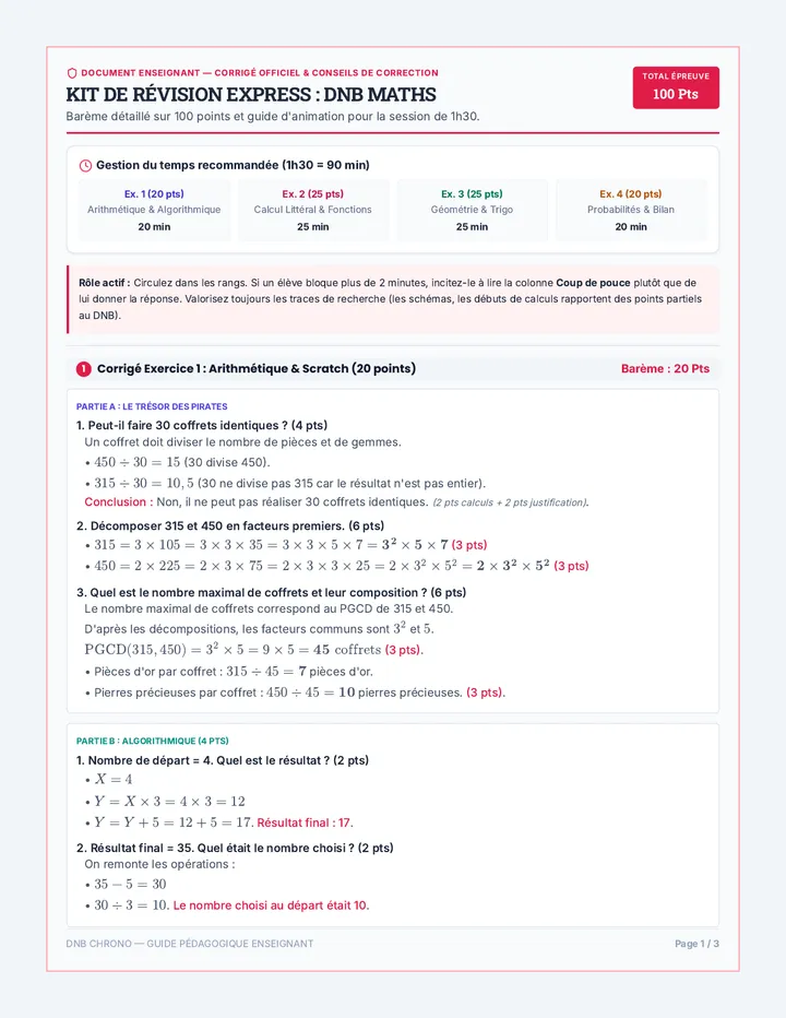DNB Chrono Guide et Corrigé page 1