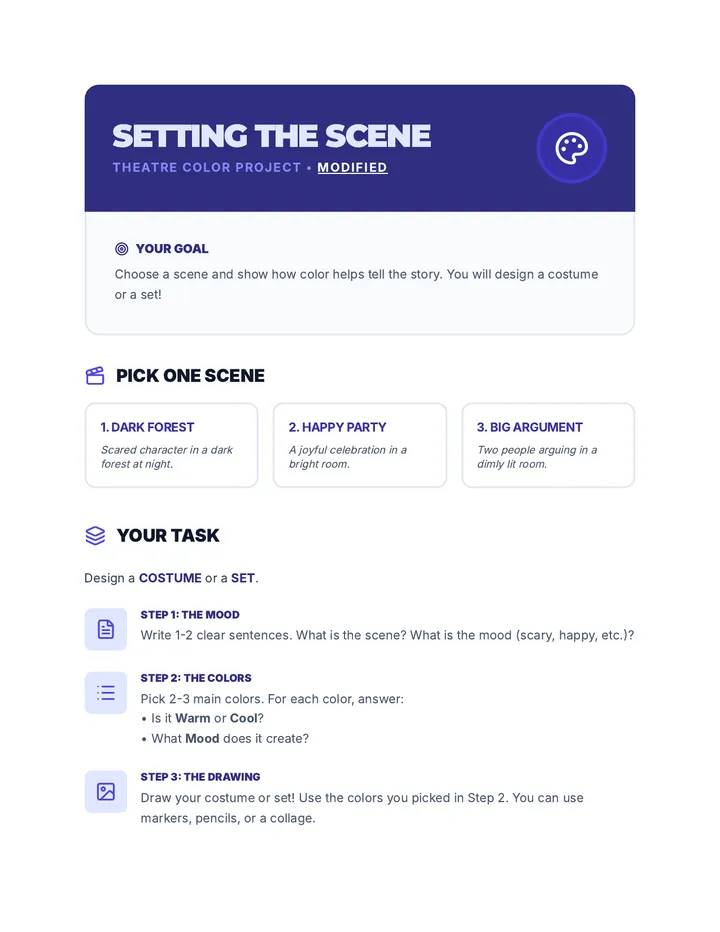 Modified Theatre Color Project Guide